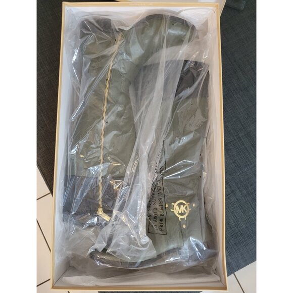 Michael Kors Fulton Harness MK Logo Color Loden Riding Knee Boots Shoes 8 LEATHE - Picture 7 of 7